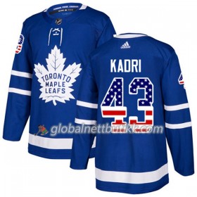 Toronto Maple Leafs Hockeydrakt Nazem Kadri 43 2017-2018 USA Flag Fashion Blå Adidas Authentic - Herre